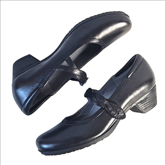Abeo Shoes - Abeo B.I.O.System Marisol Black Leather  Block Heel Comfort Mary Jane Pu…